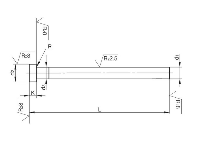Espulsori non nitrurati lavorabili - Core pins