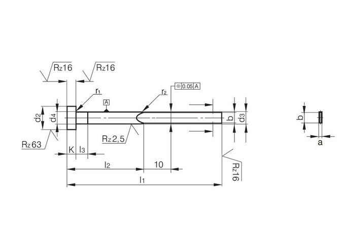 Espulsori con testa cilindrica temprati a lamella - Blade ejectors hardened